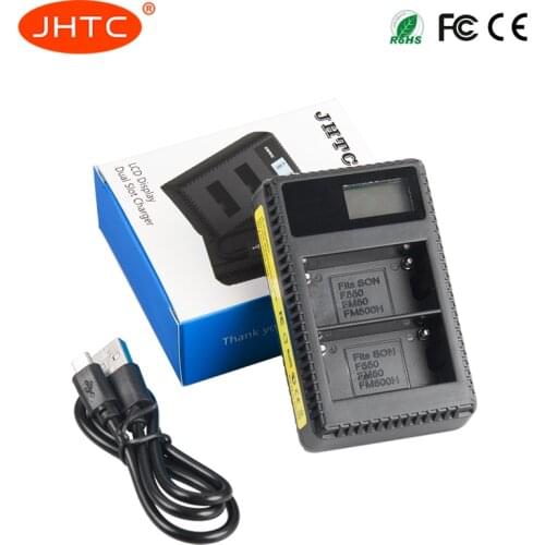 JHTC Battery Charger NP FM500H For Sony NP-F550 F750 F950 NP-FM50 FM500H QM71 Usb Battery Charger for liion Battery NP-F550