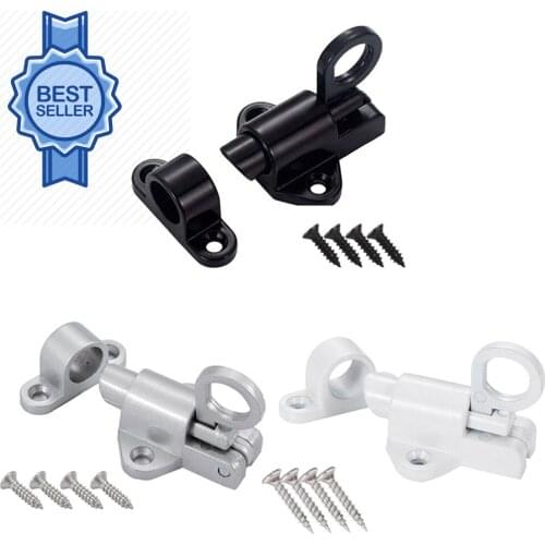 Aluminum Alloy Door Latch Window Gate Safety Pull Ring Spring Bounce Security Home Sliding Latch Hasp Lock