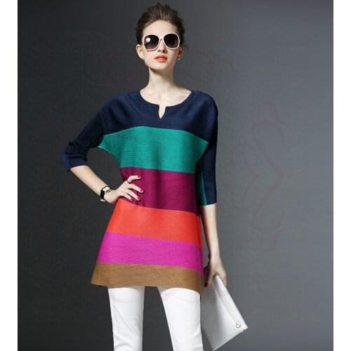 Womens Summer Dress 2021Spring Summer Half-sleeved Striped Dress Retro Color Matching A-line Elegant Dress Vestidos Femme 2038