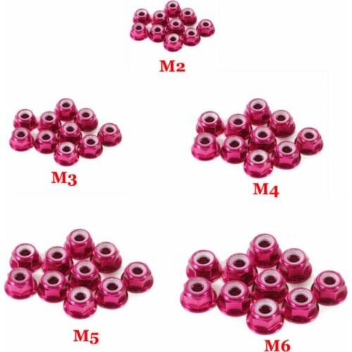 10PCS/Set M2 M3 M4 M5 M6 10colour Flange Nylon Rivet Nut Rivnut Nuts Aluminum Alloy Hex nylon lock Nuts