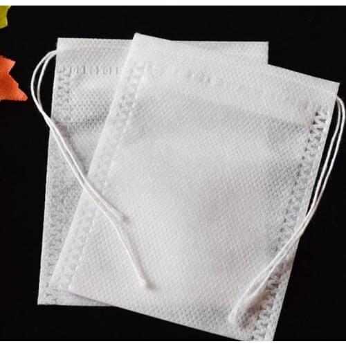 100Pcs/pack Teabags 5.5 x 7CM Fabric Empty Scented Tea Bags With String Heal Seal Filter for Herb Loose Tea Bolsas LX6990