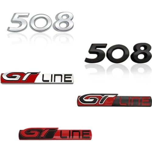 3D Metal Sticker GT LINE Emblem Decoration Rear Trunk stickers For Peugeot 508 Car Styling