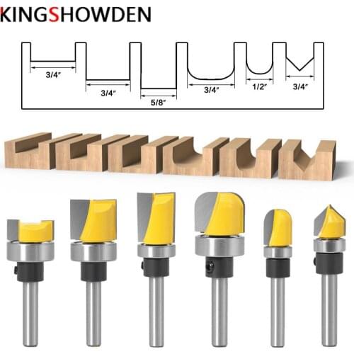 6.35mm 1/4"Shank 5/8" 3/4"Diameter Bowl & Tray Template Router Bit Trim Pattern Router Wood Cutting Tool woodworking router bits