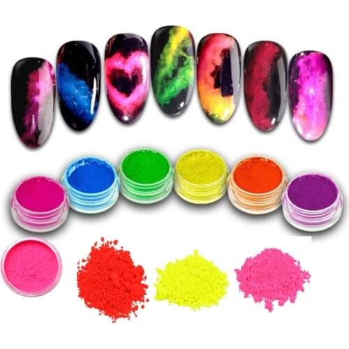 8 Colors Neon Phosphor Pigment 8 Boxes Neon Pigment Powder Ombre Neon Pigments Gradient Nail Neon Powder Gradient Pigments Dust