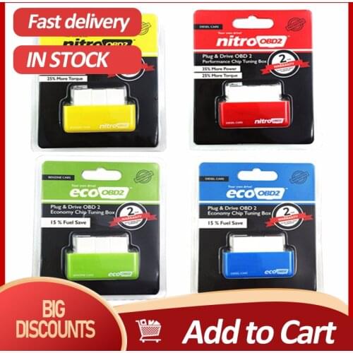 New 4 Colors Nitro OBD2 EcoOBD2 ECU Chip Tuning Box Plug OBD NitroOBD2 Eco OBD2 For Cars 15% Fuel Save More Power Dropshipping