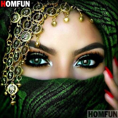 Homfun Full Square/Round Drill 5D DIY Diamond Painting "Masked beauty" 3D Embroidery Cross Stitch Home Decor Gift A10525
