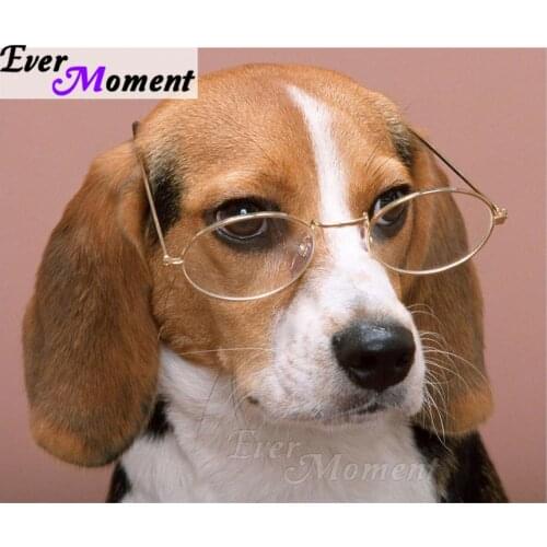 Ever Moment Diamond Painting Dog Animal Cross Stitch 5D DIY Handmade Gift Rhinestones Embroidery Home Decorations Mosaic ASF1286