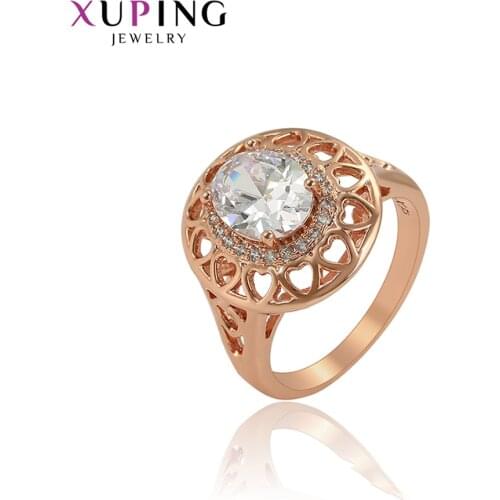 Xuping Big Engagement Ring for Women Jewelry Wedding New Arrival Rose Gold Color Plated Gifts Wholesale 16107