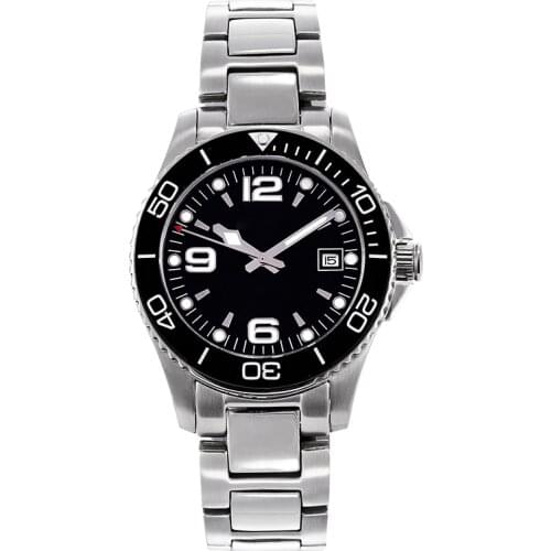 Top Brand PHYLIDA Sapphire Crystal Mens Black Watch Automatic Self-Winding Movement 40mm Wristwatch With Date Window New Style