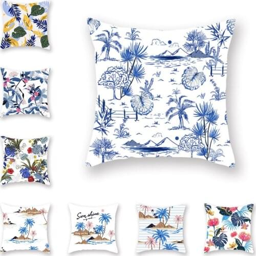 Lychee Plant Printed Cushion Cover Polyester Cushion Case for Sofa Seat Home Decorative Pillow Cover