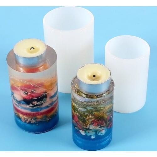 Cylinder Candle Aromatherapy Silicone Mold Soap Flower Specimen Craft Casting DIY Clay Epoxy Resin Molds for Home Decoration