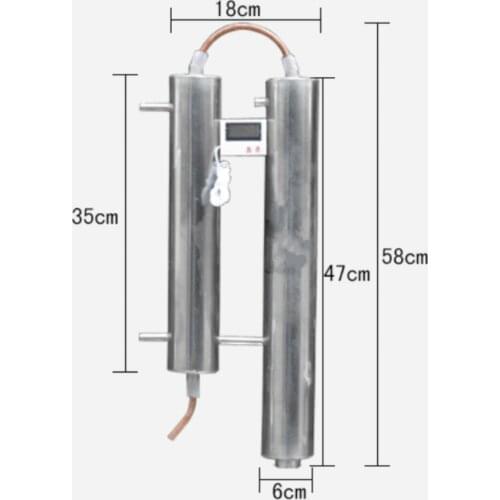 Distiller 1.25" Chuck 50.5cm Water Alcohol Distiller Stainless steel 304 Reflux tower distiller