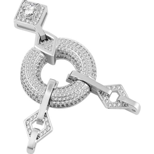 Jewelry Making Supplies High Quality Copper Zirconia Rhinestone Findings DIY Long Pearls Necklace Pendant Accessories Spacers