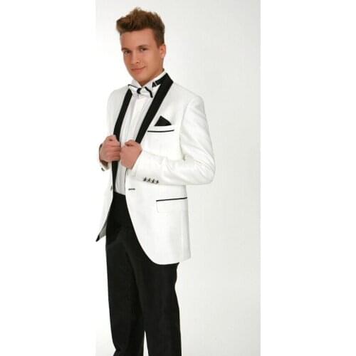 Top Selling Ivory Tuxedo Jacket,Bespoke One Button Black Peak Lapel Ivory Jacket and Black Pants,Ivory Wedding Suits For Men