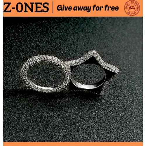 925 sterling silver inlaid zircon five-pointed star O-ring couple ring luxury brand Monaco womens jewelry