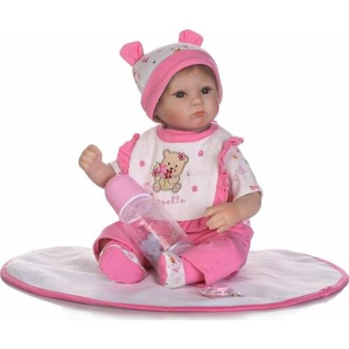 NPKCOLLECTION 40cm Silicone reborn baby doll toy lifelike play house bedtime toys gift for kid lovely newborn girls babies dolls