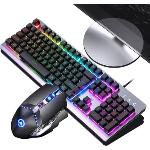 Mechanical feel game keyboard game mouse set keyboard mouse game headset three-piece set 104 keys
