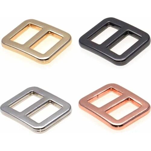 4pcs/pack 5/8" Metal Mix Colors Curve Tri-Glide Slider Adjustable Buckle for Bags Webbing 15mm
