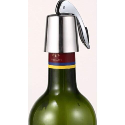 Stainless Steel Reusable Vacuum Red Wine Stopper Bar Wine Cork Bottle Plug Wine Storage Bottle Bung Stopper Wine Bottle Cap Tool