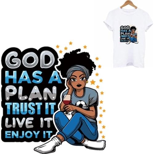 Fashion Girl Heat Transfer Vinyl DIY Patches For Clothing Heat Transfer Stickers Iron On Patches For Clothes Washable Appliques