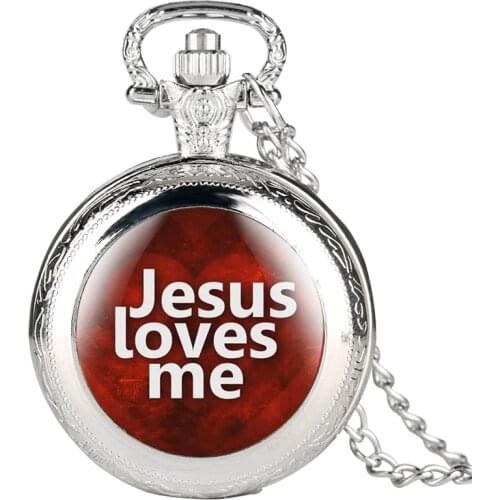 Jesus Love Me Series Quartz Pocket Watch Retro for Men Women Special Pocket Watches Unisex Pendant Gift for Pocket Watch Link