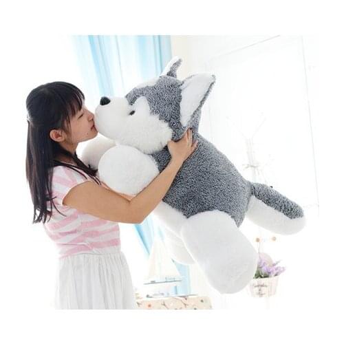 Lovely dog about 55cm prone fat husky dog plush toy soft pillow ,birthday gift h950