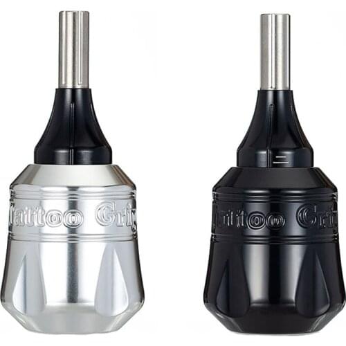 NEW Ambition Tattoo Grip 38 mm Adjustable CNC Carving Aluminum Alloy Cartridge Stainless Steel Grip Tattoo Black Silver