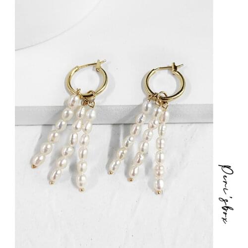 PerisBox 16mm Hoops Beaded Pearl Earrings Small Circle Natural Freshwater Pearl Earrings for Women Elegant Minimalist Earrings