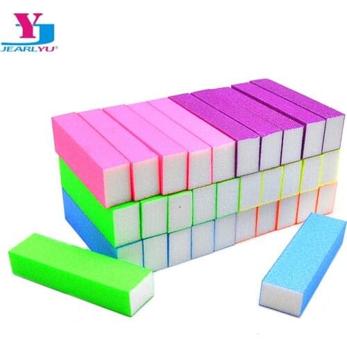 10/20 Pcs Sponge Nails Sanding Buffer Block Fingernail Grinding Polishing Nail Files Neon Colorful Manicure Pedicure Tools DIY