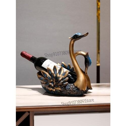 Swan Red Wine Rack Decoration Home Creative Living Room Wine Rack European Crafts Decoration Wine Cabinet Decoration