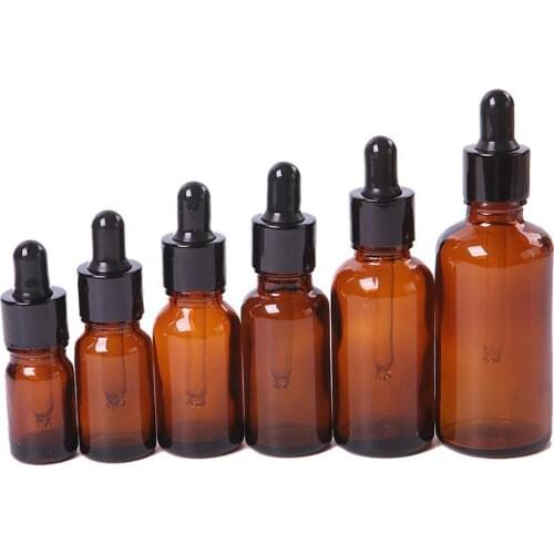 5ml-100ml Mini Amber Glass Liquid Reagent Bottle Eye Dropper Empty Glass Aromatherapy Liquid Pipettes Bottles Refillable Bottles