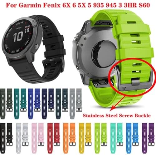 22 26MM Quick Fit Watchband Strap For Garmin Fenix 6X 6Pro Watch Silicone Easyfit Wrist Band 5 5X Plus 3HR 935 Wriststrap Correa