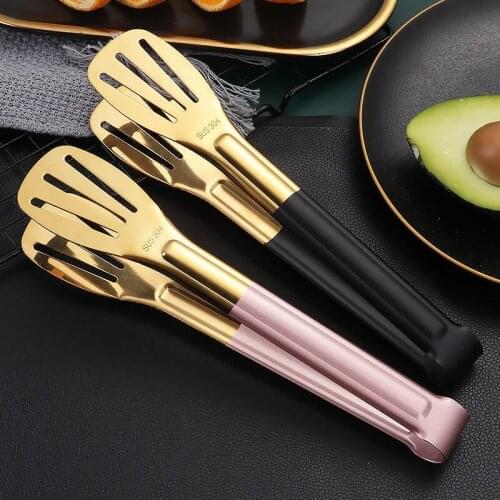 Stainless Steel Food Tong Stainless Steel Kitchen Tongs Non-Slip Cooking Clip Clamp Bbq Salad Tools Grill Kitchen Accessories B
