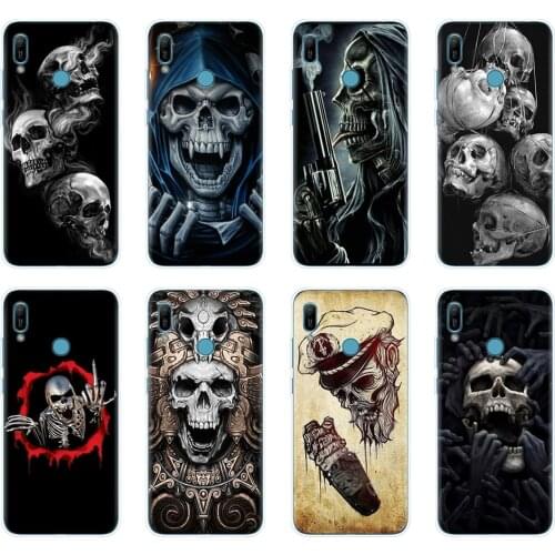Silicon phone cover case for huawei Y5 Y6 Y7 Y9 PRO PRIME 2019 honor 8s 8a 20 LITE PRO 10i view 20 V20 coque Horror Skull