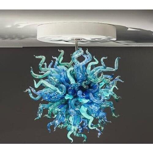 Modern LED Ceiling Chandelier Green Blue Shade Creative Art Glass Light Fixtures for Kitchen Lights Bedroom Furniture