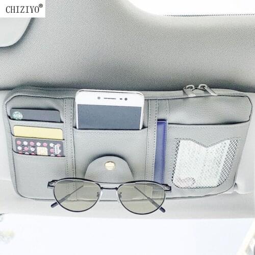 Upgraded Sun Visor Storage Organizer Clip Bag For Money Coin CD Phone Glasses Card Drivers License Large Capacity