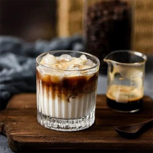 Nordic Thicken Glass Cup Morden Transparent Water Cup Beer Cup Whisky Cups Cocktail Cups Creative Home Bar Hotel Party Drinkware