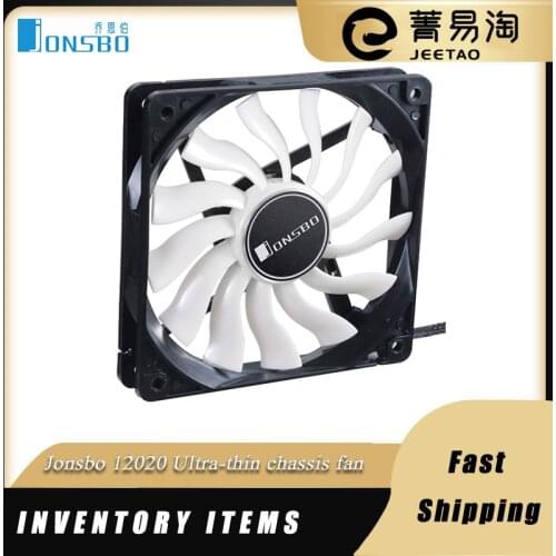 Jonsbo 12020 Ultra-thin chassis fan 120mm 4PIN PWM ultra-quiet non-luminous chassis cooling fan 12cmCPU radiator replacement fan