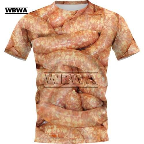 WBWA Fashion Sausage Party Food 3D Print T-shirts Men Women Fashion Clothes Summer Tee Shirts Tops Drop Shipping