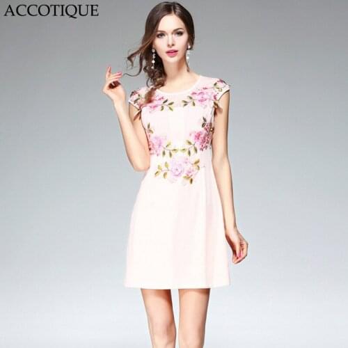 New Arrival 2017 Summer Womens Fashion Flower Embroidery Sleeveless Mini Dress Female Cute Diamonds Mesh Patchwork Slim Dresses