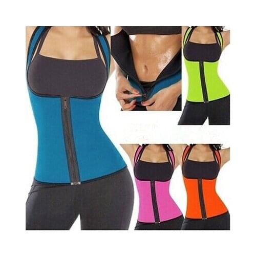 2017 Women Hot Neoprene Bodyshapers Slimming Waist Slim Zipper Vest Underbust Shapers Ladies Fat Burning Shapewear Black