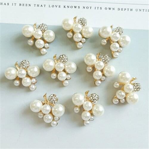 10 Pieces/Lot 21*22mm Rhinestone Imitation Pearls Branch Handmade Crafts DIY Accessories For Jewelry Making