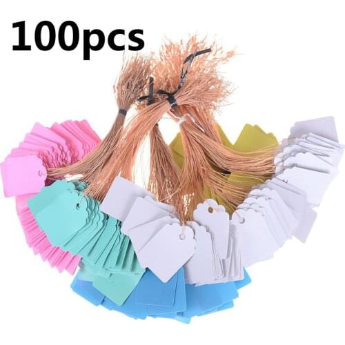 100pcs/lot Tree Flower Number Plate Signs Tags Waterproof PVC Plant Labels Markers With Hemp String For Favors Tag