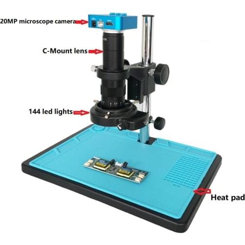 10X 180X 300X C-Mount zoom lens Table stand 20MP Full HD 1080P 60FPS HDMI USB Industrial Digital Video microscope Camera barlow