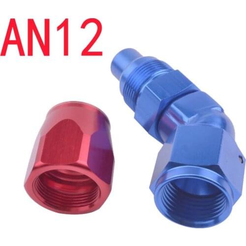 12 AN AN-12 Aluminum 45 Degree Enforced Oil/Fuel Fitting Adapter Oil Cooler High Quality AN 12 Reusable Hose End Fitting Adaptor