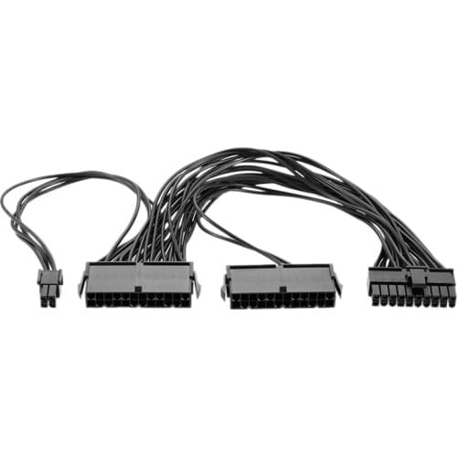 GTBL 12Inch Dual PSU Power Supply 24 Pin 18AWG Extension Cable, for ATX Motherboard, 24 Pin to 24(20+4) Pin