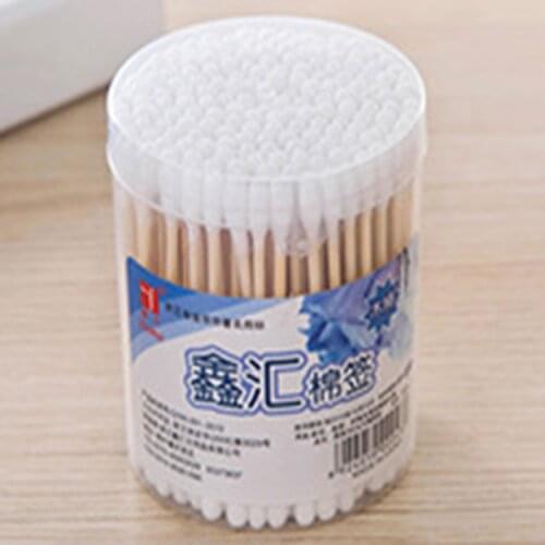 180Pcs/Bag Double Head Disposable Makeup Cotton Swab Soft Cotton Buds For Medical Wood Sticks Nose Ears Cleaning Tools Cotonete