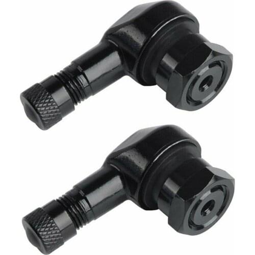 2Pcs Motorcycle Aluminum 90 Degree Angle Motorbike Wheel Tire Stem Tubeless Valve Cap Replacement Accessories