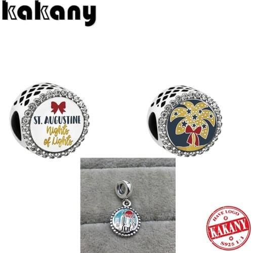 2020 New Fashion 100% S925 St. Augustine Night Light Button In Sterling Silver, DIY Glamour Jewelry Accessories For Women