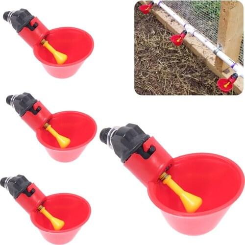 4 Pcs Chicken Drinking Fountains Birds Water Bowl Drinker Cup for Backyard Chicken Flock Automatic Poultry Watering Supplies